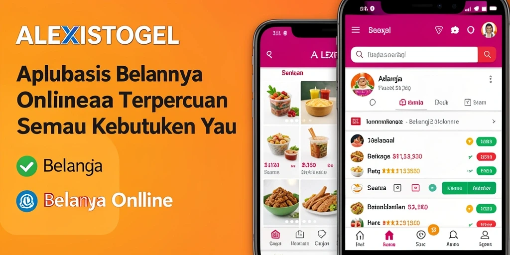 Tampilan antarmuka aplikasi ALEXISTOGEL untuk belanja online.