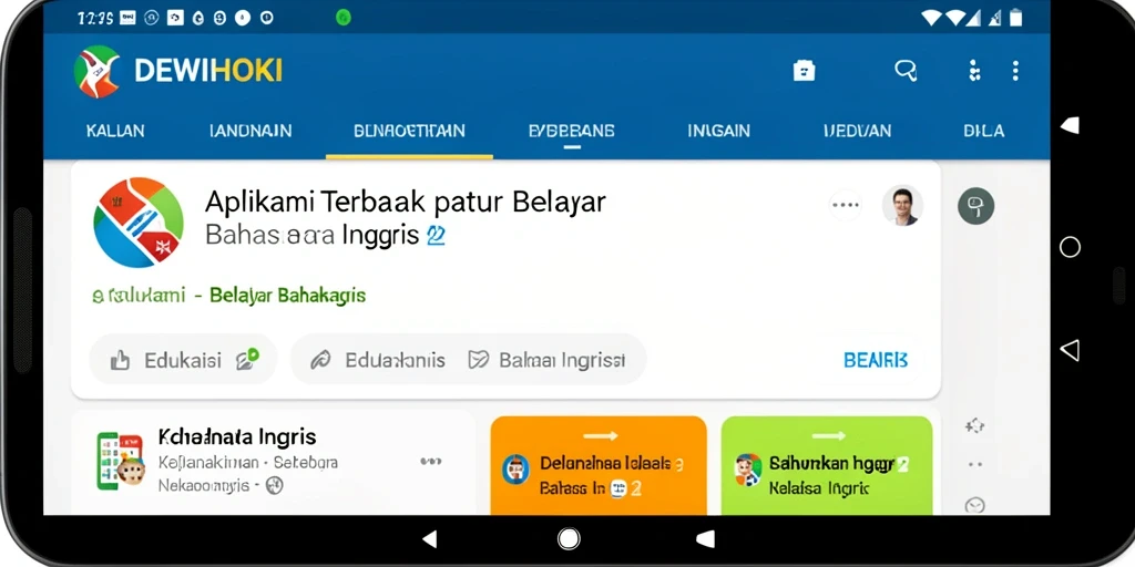 Antarmuka DEWIHOKI yang menarik untuk belajar Bahasa Inggris.