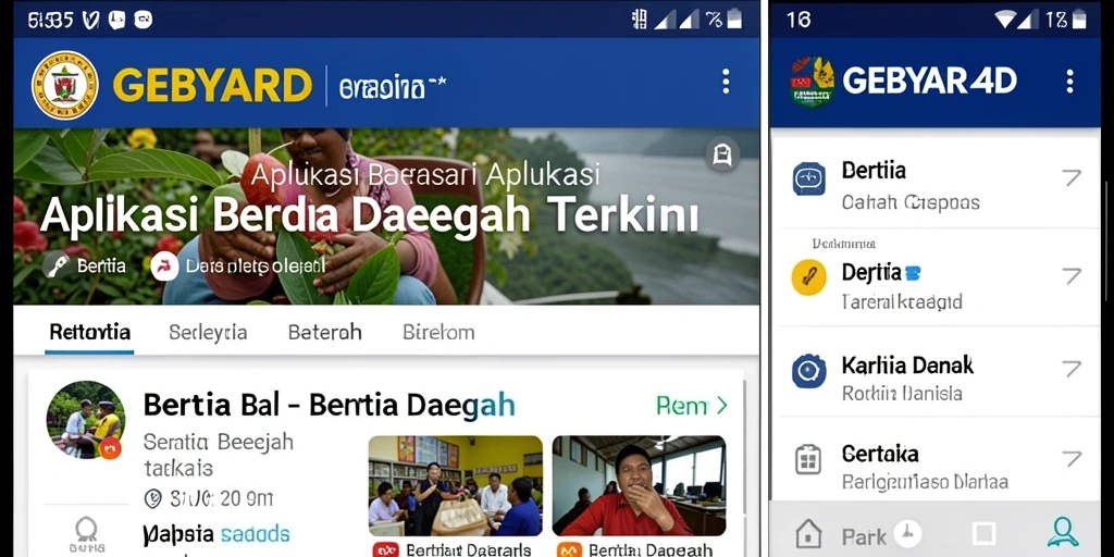 Screenshot GEBYAR4D menampilkan antarmuka berita daerah yang informatif.