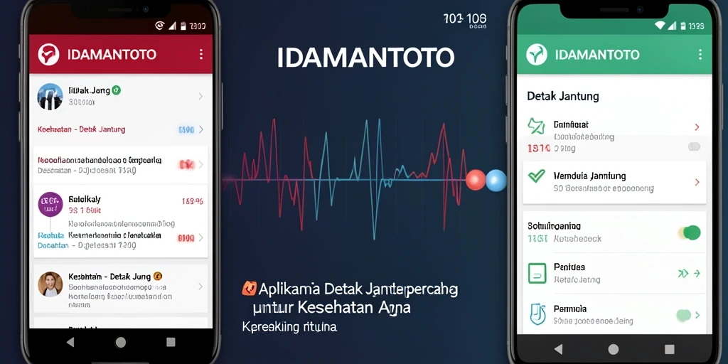 Tampilan antarmuka utama aplikasi Detak Jantung IDAMANTOTO yang informatif.