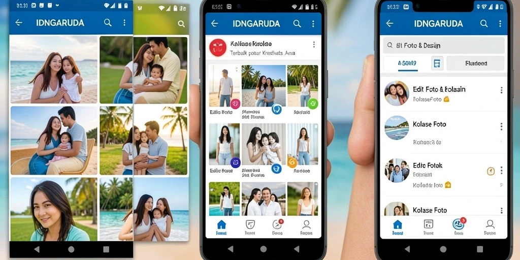 Tampilan antarmuka aplikasi Kolase Foto IDNGARUDA yang menarik dan fungsional.