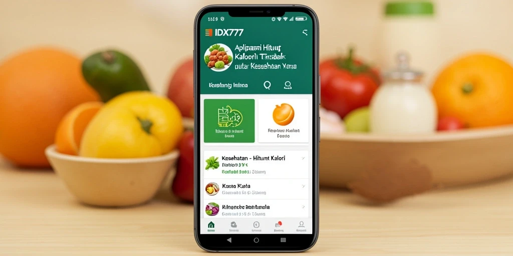 Antarmuka IDX777 yang intuitif dan menarik untuk menghitung kalori.
