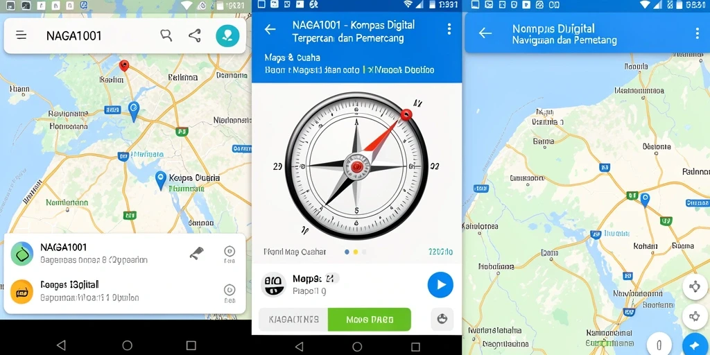 Antarmuka NAGA1001 menampilkan kompas digital yang jelas dan akurat.