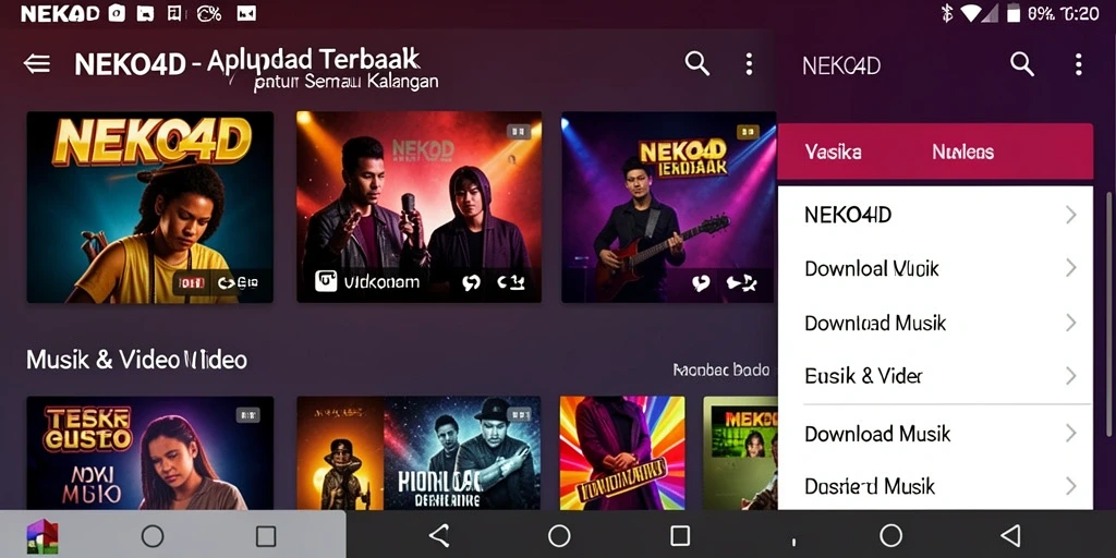 Antarmuka NEKO4D yang sederhana dan fungsional untuk Download Musik.