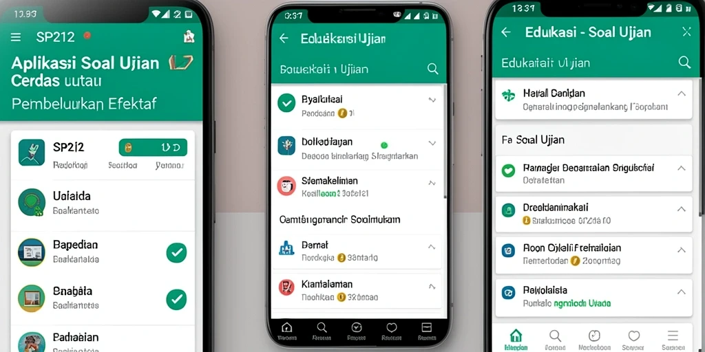 Tampilan antarmuka SP212 dengan soal ujian yang menarik.
