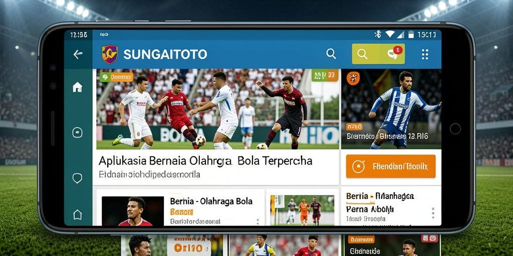 Antarmuka utama SUNGAITOTO menunjukkan berita olahraga bola terbaru.